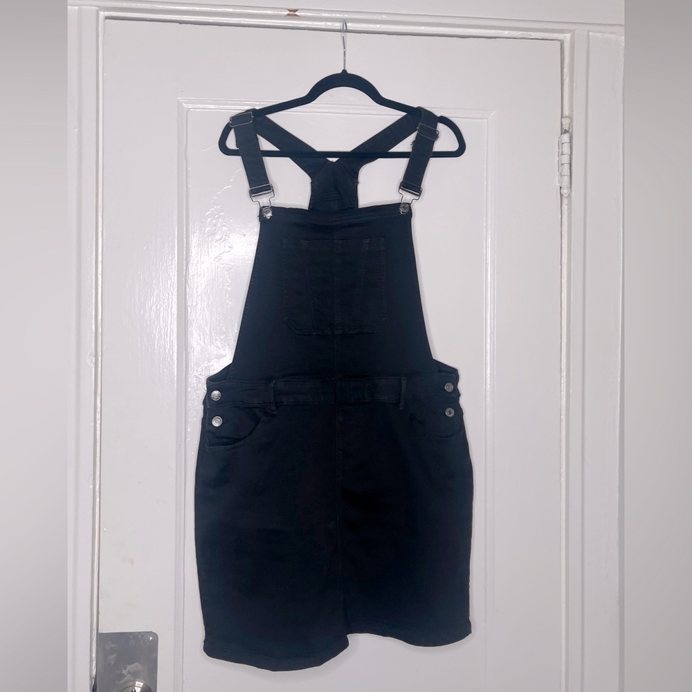 Soho New York & Co Black Denim Overall Skirt